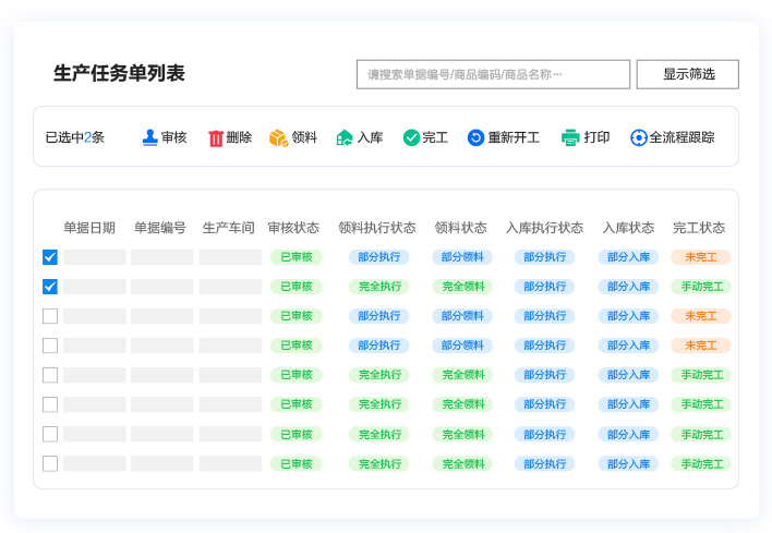 生產(chǎn)進度可視化，實現(xiàn)生產(chǎn)全流程跟蹤